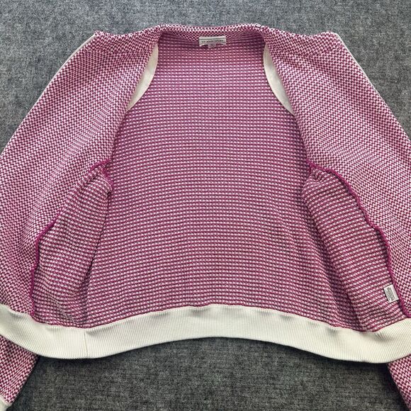 St John Sport Sweater Womens Extra Large Pink Cardigan Full Zip Knit Logo Sporty - Picture 6 of 16